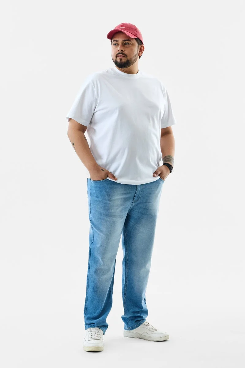 سنيتش تيشيرت قطن % مقاس كبير بقصة عادية